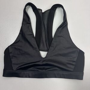 Victoria Sport Bralette  Mesh Deep Plunge Black Unlined Pullover Spor…